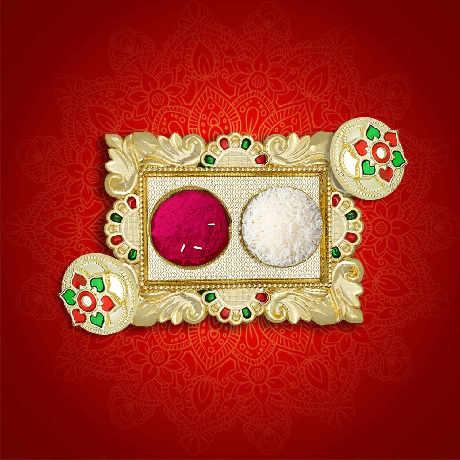 5996 Rakasha Bandhan Special Puja Thali, Kumkum Thali Holder, Pooja Return Gift, Indian Housewarming Gifts, Brother/Bhai/Bhabhi/Sister/Family Rakhi for Rakshabandhan 5996 Rakasha Bandhan Special Puja Thali, Kumkum Thali Holder, Pooja Return Gift, Indian Housewarming Gifts, Brother/Bhai/Bhabhi/Sister/Family Rakhi for Rakshabandhan